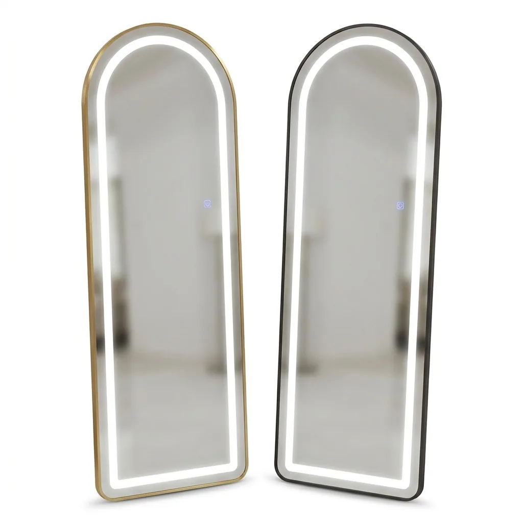 Зеркало с LED-подсветкой 8137Y-LED 158×50 см, черный — Фото 1