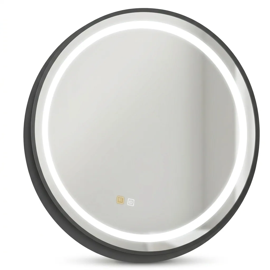 Зеркало с LED-подсветкой T70 70×70 см, черный