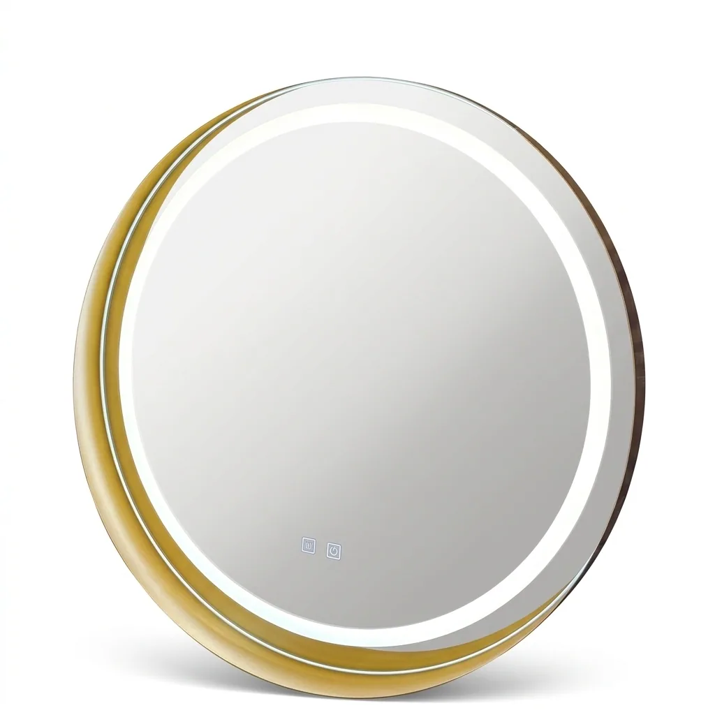 Зеркало с LED-подсветкой T80 80×80 см, золото