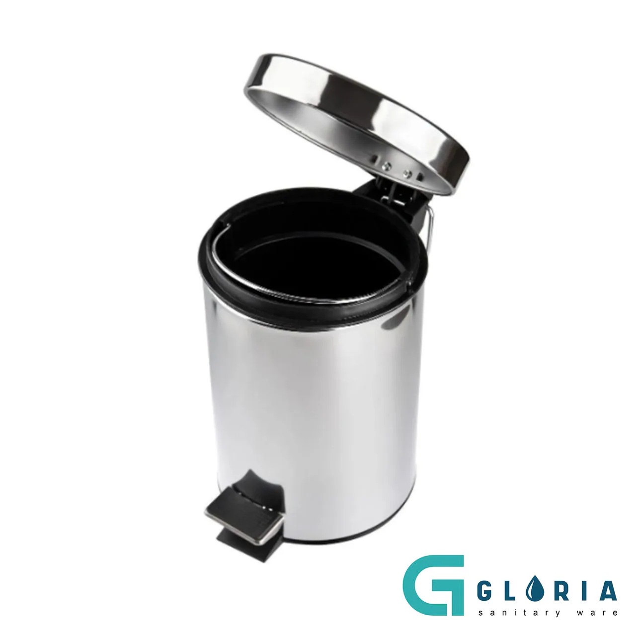 Ведро для мусора Gloria GL004 12 л, хром - Фото 5
