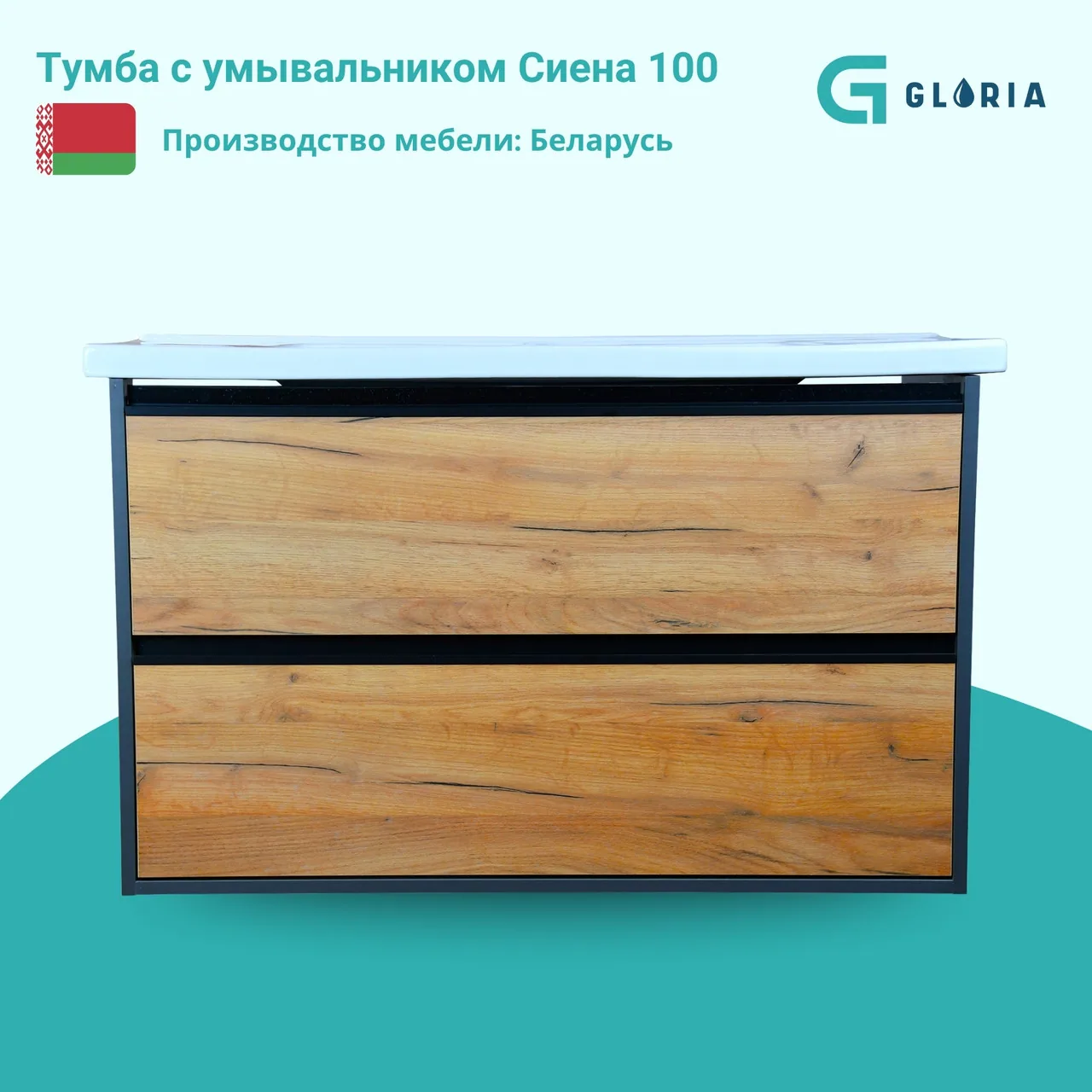 Тумба Сиена 100 см, дуб венге, графит (K-ТС-3.06.2.00.1000.706)